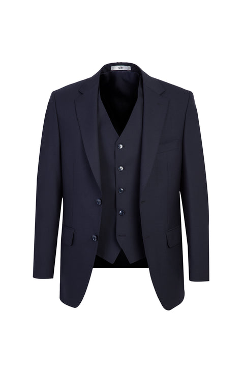 Dark Navy 7 Drop Slim Fit Suit with Vest