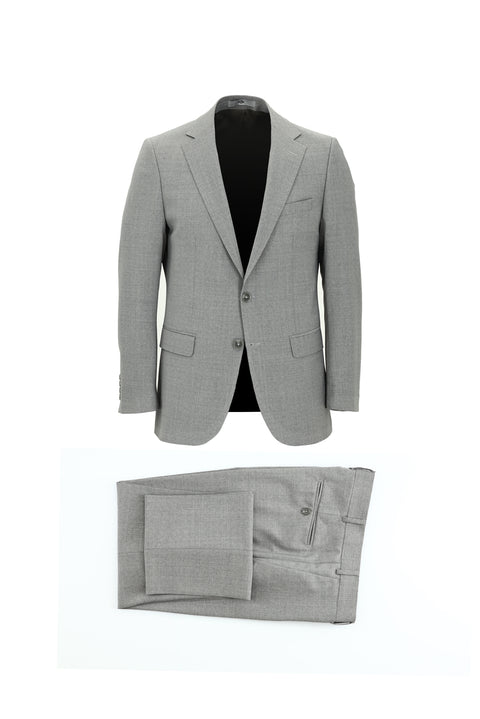 Light Grey 6 Drop Regular Fit Standard Cut Wool Suit
