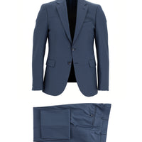 Dark Blue 7 Drop Slim Fit Narrow Cut Wool Suit