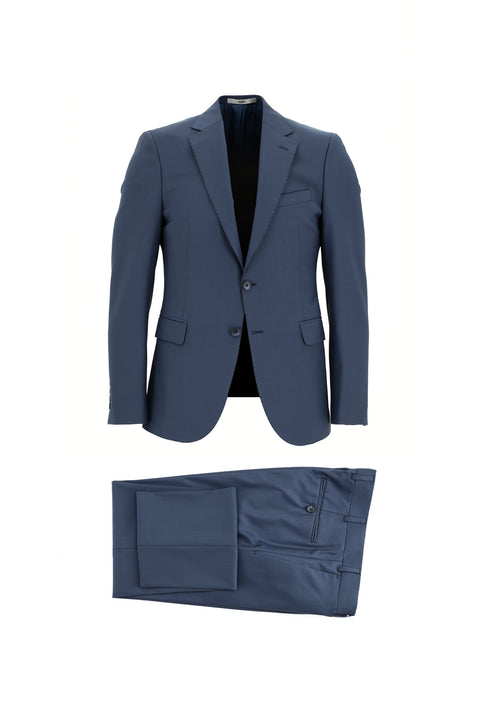 Dark Blue 7 Drop Slim Fit Narrow Cut Wool Suit