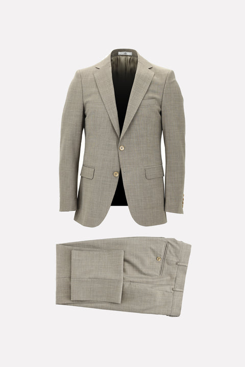 Light Brown 6-Drop Regular Fit Standard Cut Wool Suit