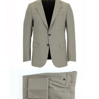 Medium Beige 6 Drop Regular Fit Standard Cut Wool Suit