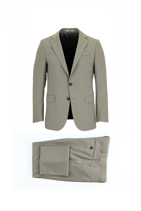 Medium Beige 6 Drop Regular Fit Standard Cut Wool Suit