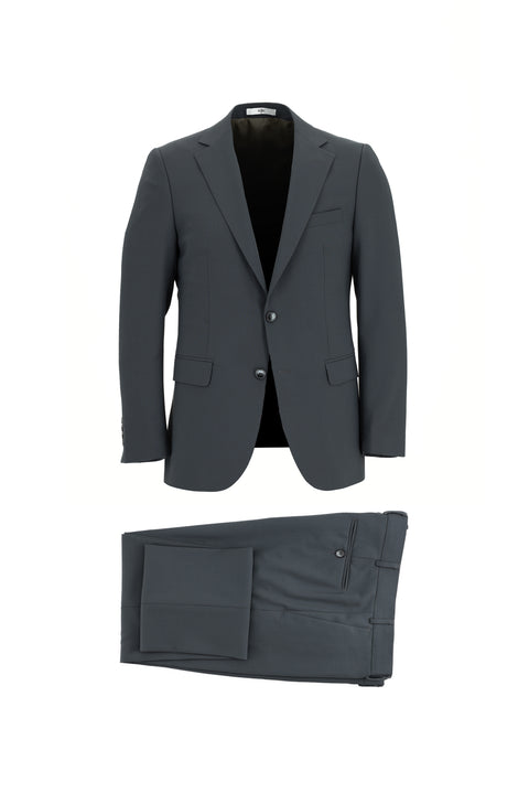 Medium Gray 6-Drop Regular Fit Standard Cut Wool Suit