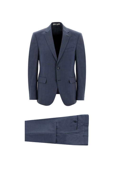 Medium Navy 7 Drop Slim Fit Narrow Cut Wool Suit