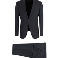 Dark Gray 7 Drop Slim Fit Narrow Cut Wool Suit
