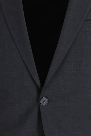  Koyu Füme 7 Drop Slim Fit Dar Kesim Yünlü Takım Elbise
