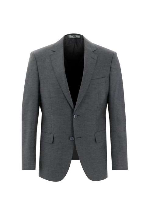 Medium Gray 4-Drop Relaxed Fit Wool Suit