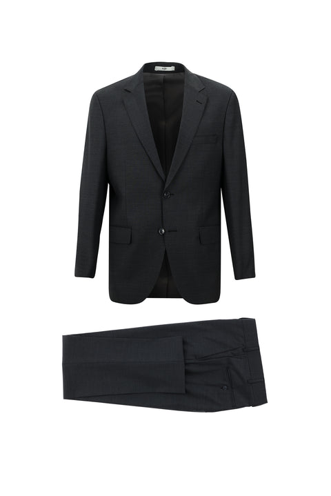 Dark Gray 4-Drop Relaxed Fit Wool Suit