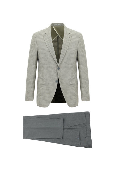 Light Gray 7 Drop Slim Fit Narrow Cut Combination Suit