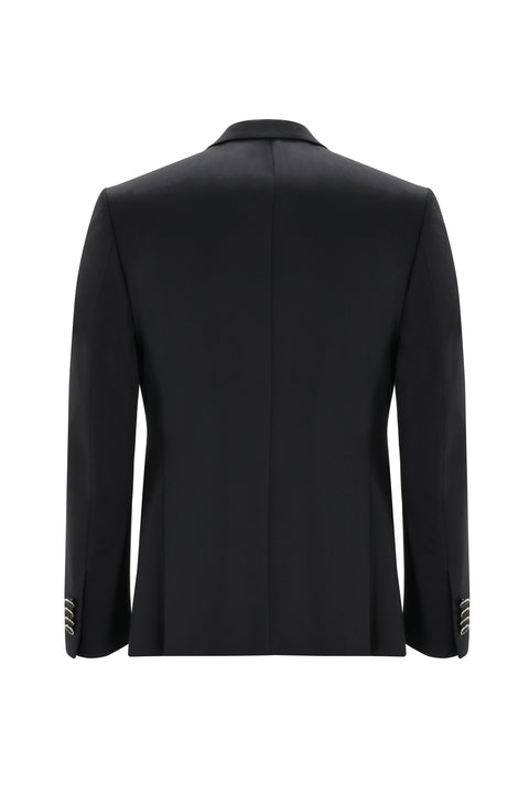 Black 7 Drop Slim Fit Narrow Cut Mono Collar Vest Tuxedo & Groom Suit