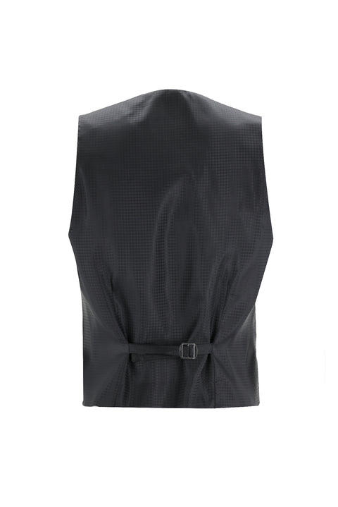 Black 7 Drop Slim Fit Narrow Cut Mono Collar Vest Tuxedo & Groom Suit