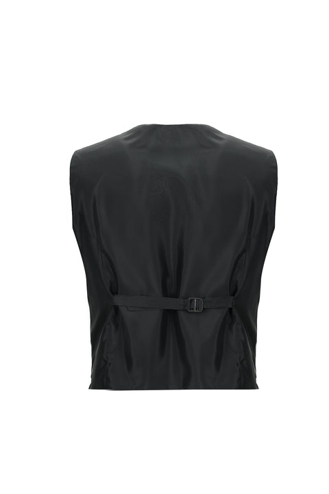 Black 7 Drop Slim Fit Narrow Cut Mono Collar Vest Tuxedo & Groom Suit