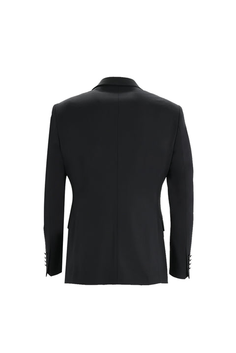 Black 7 Drop Slim Fit Narrow Cut Mono Collar Vest Tuxedo & Groom Suit