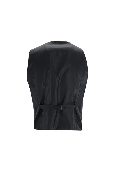 Black 7 Drop Slim Fit Narrow Cut Mono Collar Vest Tuxedo & Groom Suit