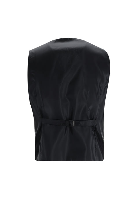 Black 7 Drop Slim Fit Narrow Cut Mono Collar Vest Tuxedo & Groom Suit