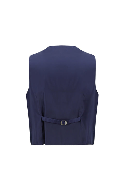 Dark Navy 6 Drop Regular Fit Standard Cut Pointed Collar Vest Tuxedo & Groom Suit