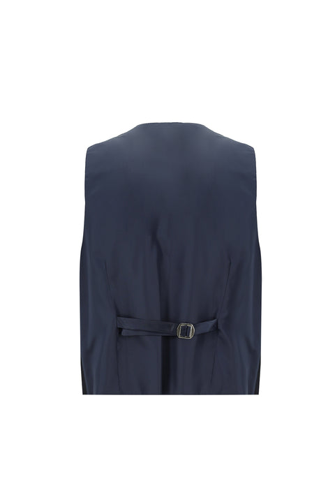 Dark Navy 7 Drop Slim Fit Narrow Cut Shawl Collar Vest Tuxedo & Groom Suit