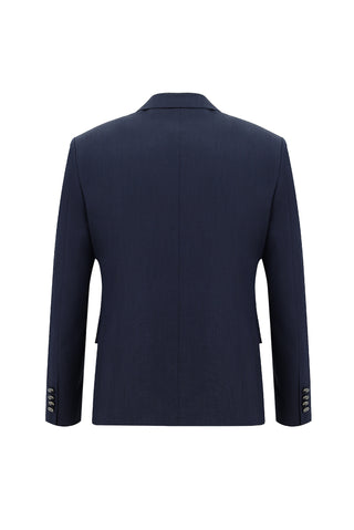  Orta Lacivert 7 Drop Slim Fit Dar Kesim Mono Yaka Yelekli Smokin & Damatlık