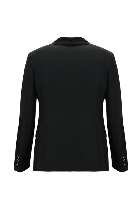 Siyah 7 Drop Slim Fit Dar Kesim Şal Yaka Yelekli Smokin & Damatlık