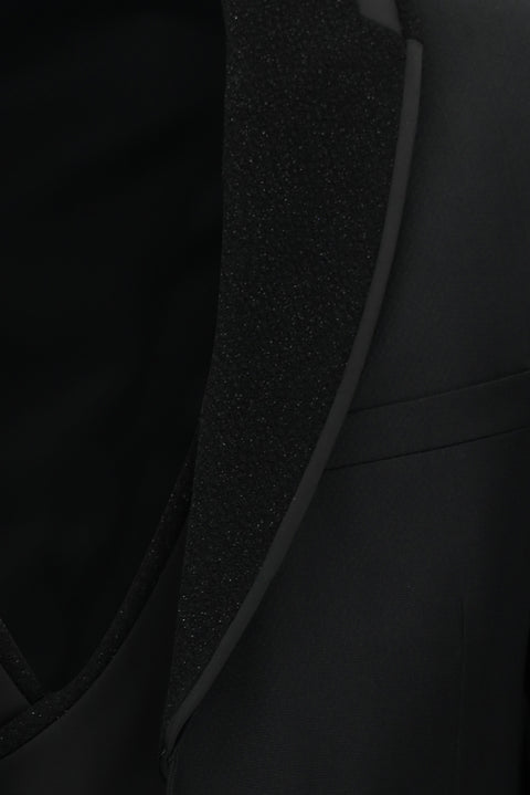 Siyah 7 Drop Slim Fit Dar Kesim Şal Yaka Yelekli Smokin & Damatlık