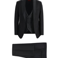 Black 7 Drop Slim Fit Narrow Cut Shawl Collar Vest Tuxedo & Groom Suit