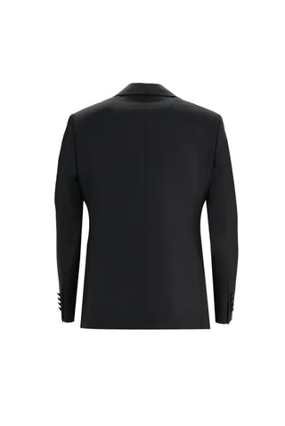  Siyah 7 Drop Slim Fit Dar Kesim Şal Yaka Yelekli Smokin & Damatlık