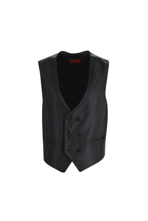 Black 7 Drop Slim Fit Narrow Cut Shawl Collar Vest Tuxedo & Groom Suit