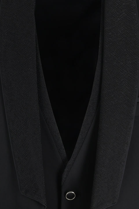 Black 7 Drop Slim Fit Narrow Cut Shawl Collar Tuxedo & Groom Suit