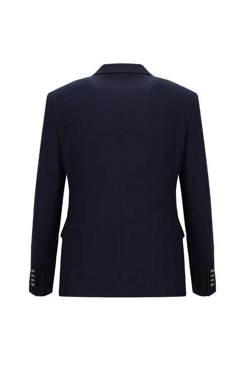 Medium Navy 7 Drop Slim Fit Narrow Cut Mono Collar Vest Tuxedo & Groom Suit