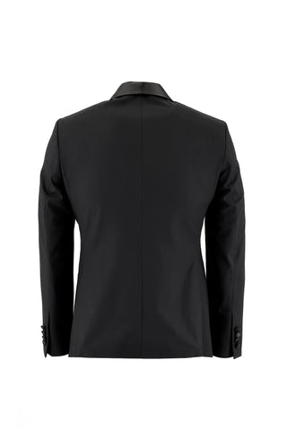  Siyah 7 Drop Slim Fit Dar Kesim Şal Yaka Smokin & Damatlık