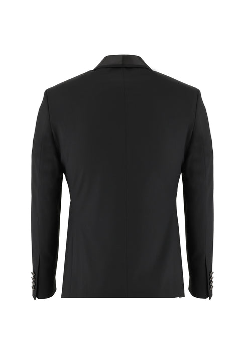 Black 7 Drop Slim Fit Narrow Cut Shawl Collar Tuxedo & Groom Suit