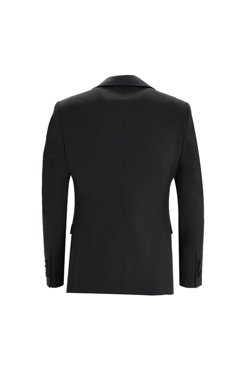 Black 7 Drop Slim Fit Narrow Cut Shawl Collar Tuxedo & Groom Suit