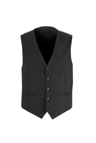 Siyah 7 Drop Slim Fit Dar Kesim Sivri Yaka Yelekli Smokin & Damatlık