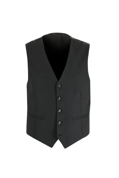 Black 7 Drop Slim Fit Narrow Cut Pointed Collar Vest Tuxedo & Groom Suit