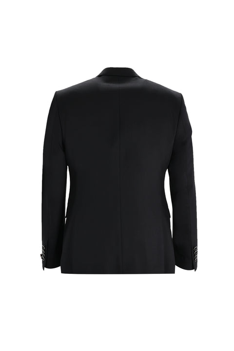 Siyah 7 Drop Slim Fit Dar Kesim Sivri Yaka Yelekli Smokin & Damatlık