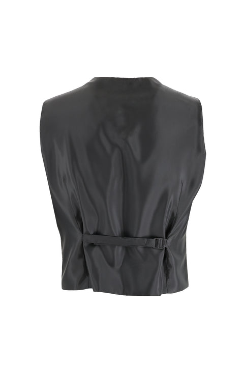Siyah 7 Drop Slim Fit Dar Kesim Sivri Yaka Yelekli Smokin & Damatlık