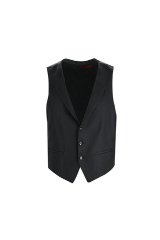  Siyah 7 Drop Slim Fit Dar Kesim Sivri Yaka Yelekli Smokin & Damatlık
