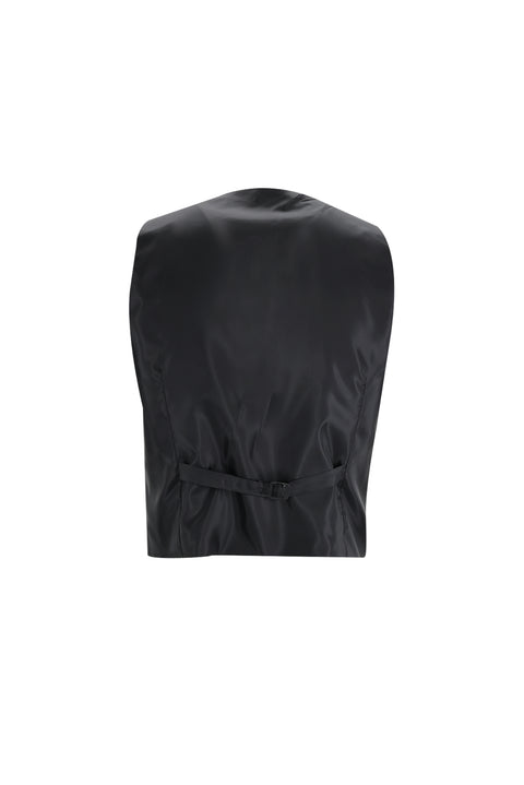Black 7 Drop Slim Fit Narrow Cut Pointed Collar Vest Tuxedo & Groom Suit