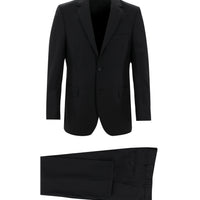 Black 6-Drop Regular Fit Standard Cut Wool Suit
