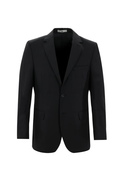 Black 6-Drop Regular Fit Standard Cut Wool Suit