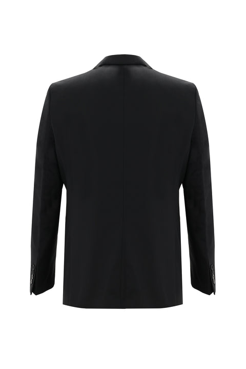 Black 6-Drop Regular Fit Standard Cut Wool Suit