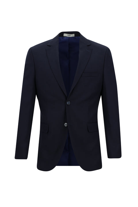 Dark Navy 6 Drop Regular Fit Standard Cut Patterned Suit