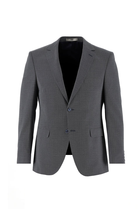 Dark Navy 7 Drop Slim Fit Patterned Suit