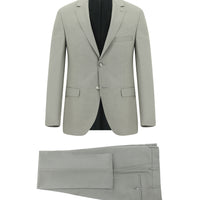 Light Beige 7 Drop Slim Fit Patterned Suit