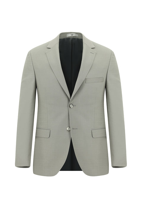 Light Beige 7 Drop Slim Fit Patterned Suit