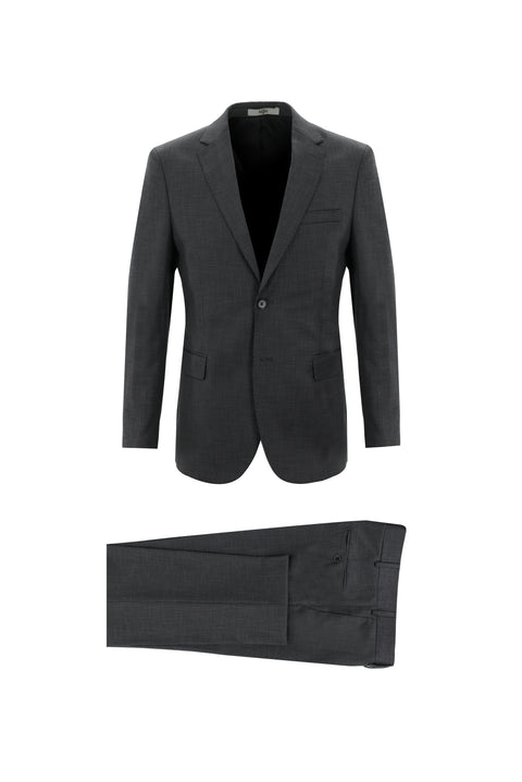 Orta Gri 7 Drop Slim Fit Dar Kesim Kuşgözü Takım Elbise