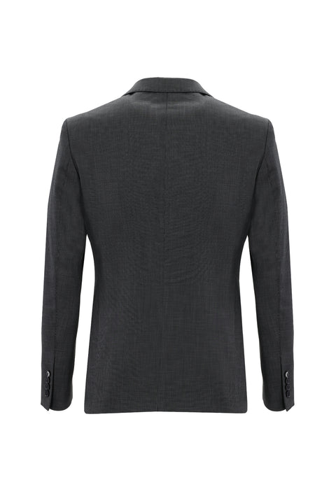 Orta Gri 7 Drop Slim Fit Dar Kesim Kuşgözü Takım Elbise