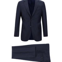 Dark Navy 6 Drop Regular Fit Standard Cut Patterned Suit