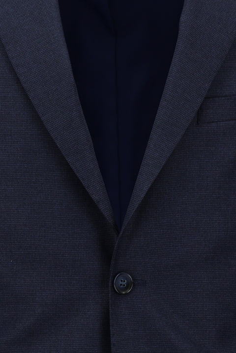 Dark Navy 6 Drop Regular Fit Standard Cut Patterned Suit